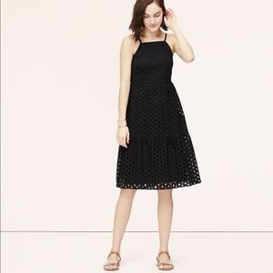 LOFT Mixed Eyelet Cami Dress